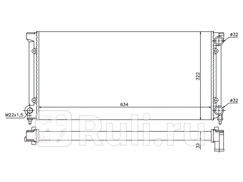 Радиатор охлаждения для Volkswagen Passat B3 1988-1993 SAT ST-01-0010 4300₽