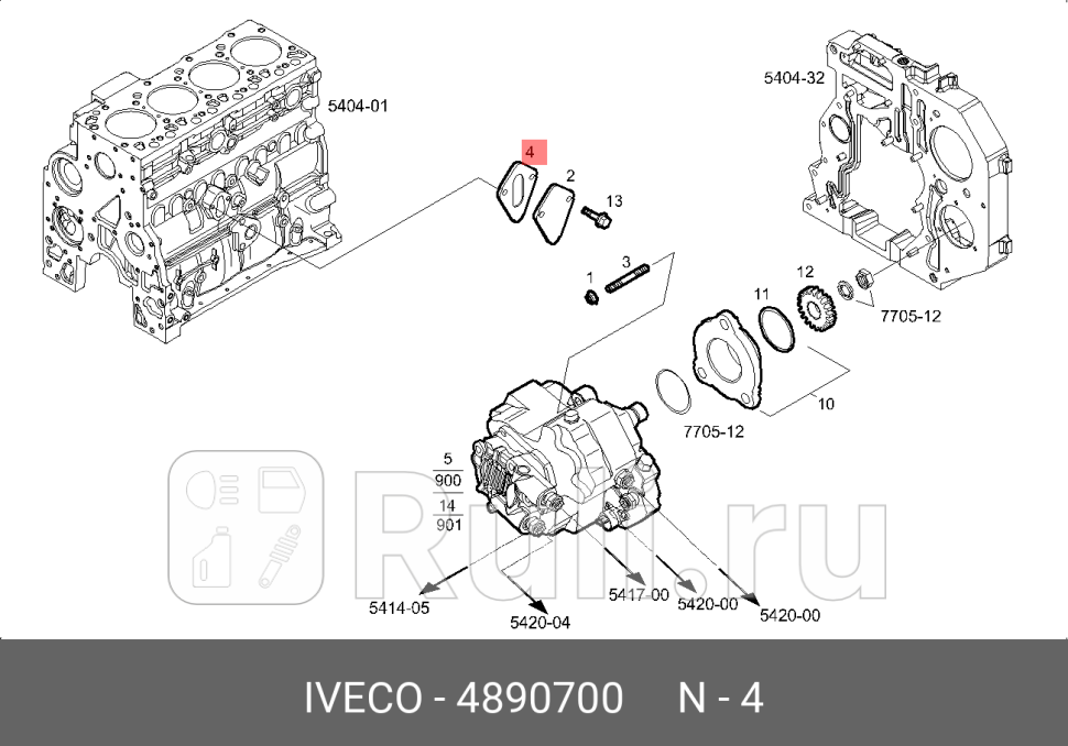 Плоская многоугольная прокладка двс iveco 101300900909160037671 италия IVECO 4890700 0₽