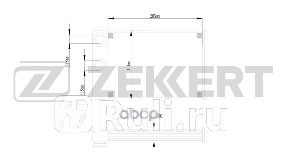 Радиатор отопителя Opel Insignia A 08- Meriva B 10- Chevrolet Cruze J300 J305 09- Malibu V300 Zekkert mk-5144 4850₽