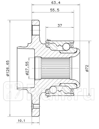 подшипник ступицы передней в сборе со ступицей Skoda Fabia 06 без ABS SNR MGB40899R02 6480₽