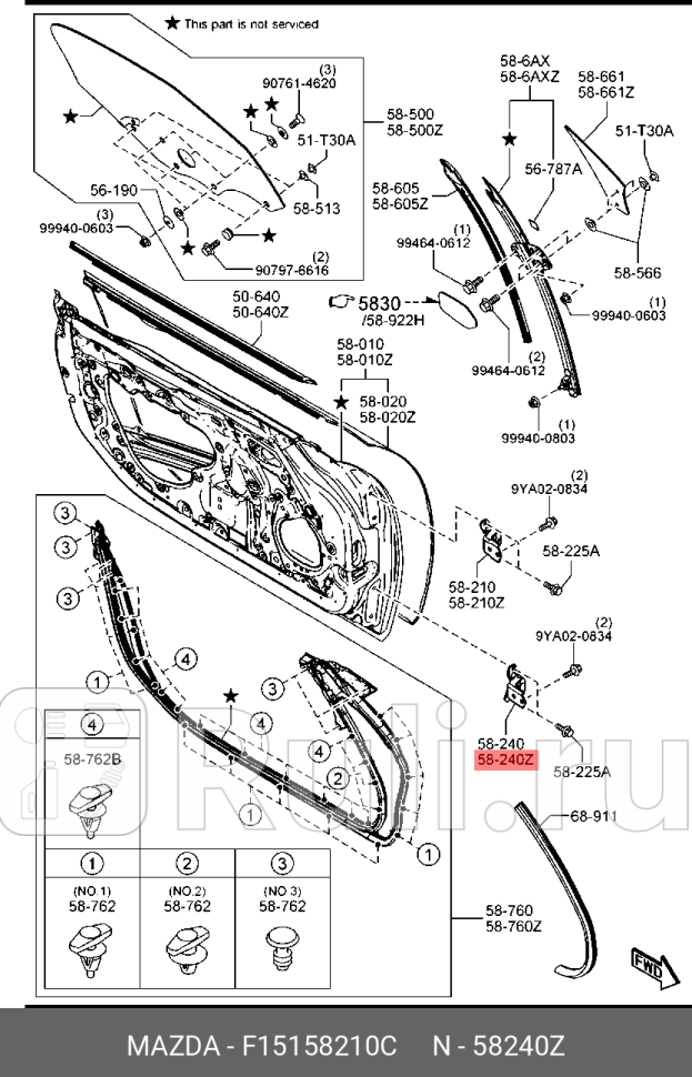Петля передней двери левая mazda 3 5 mx-5 MAZDA F15158210C 0₽