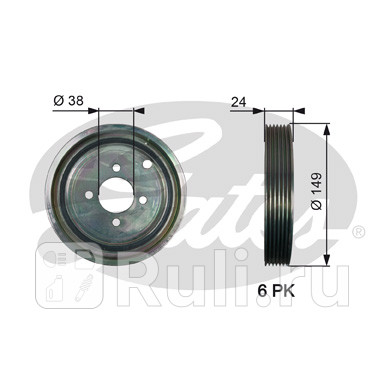 Шкив ременной коленчатого вала GATES TVD1099 7680₽