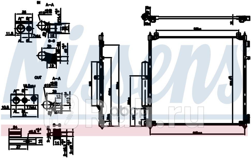 Радиатор кондиционера RANGE ROVER IV LG 12- NISSENS 941164 0₽