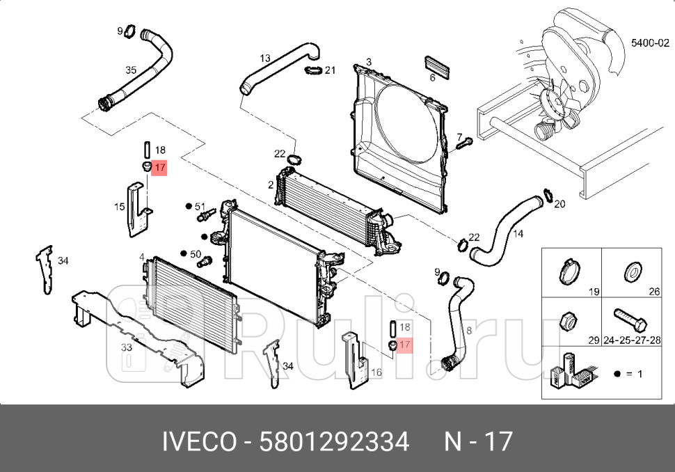 подушка радиатора IVECO Daily IVECO 5801292334 0₽