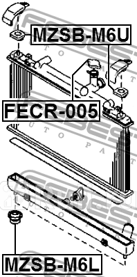 Опора радиатора MZSB-M6U FEBEST MZSB-M6U 610₽