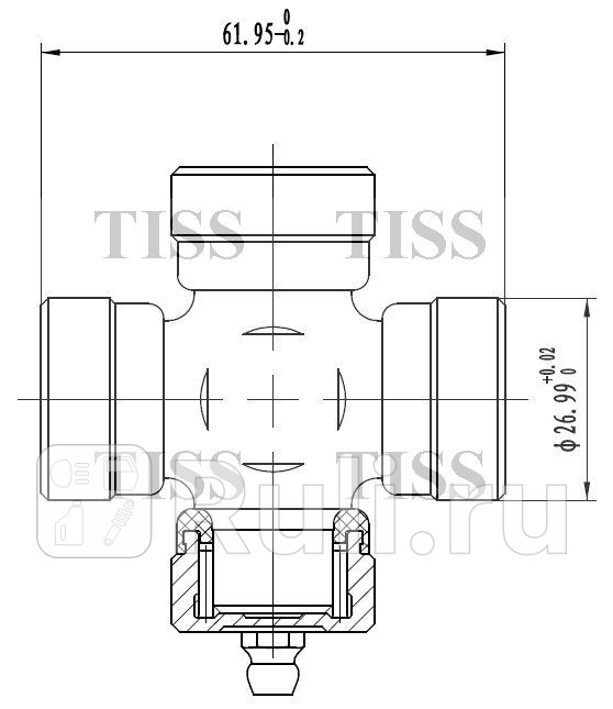 Крестовина 6195x2699 GU1210 JD JTU0060 600₽