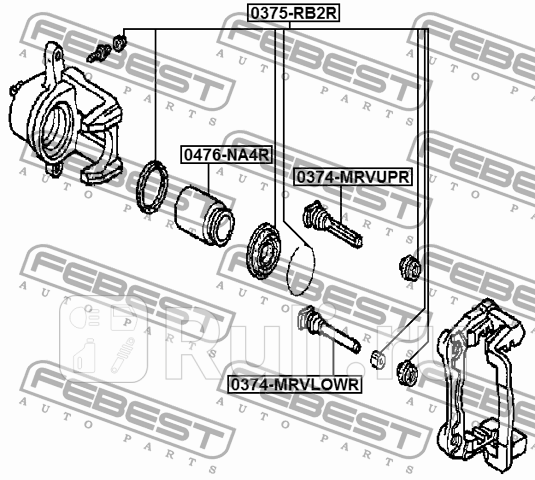 Втулка направляющая суппорта тормозного заднего FEBEST 0374-MRVUPR 0₽