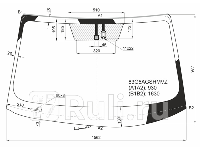 Лобовое стекло для Toyota Highlander 3 2013-2020 AGC 83G5AGSHMVZ 18160₽