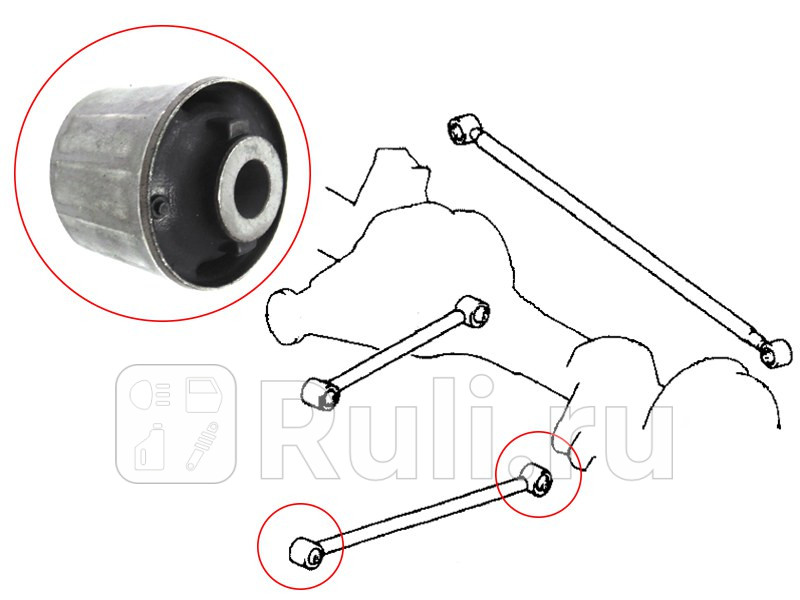 Сайлентблок RR продольной тяги TOYOTA LAND CRUISER 100 98-07 SAT ST-48702-60100 760₽