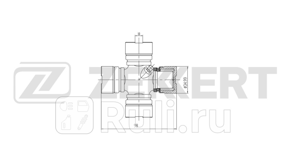 Крестовина карданного вала 35 00x98 00 Gaz Gazon 3307 64- Zekkert kg-1153 1140₽