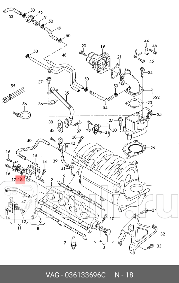 Уплотнит кольцо org VAG 036133696C 0₽