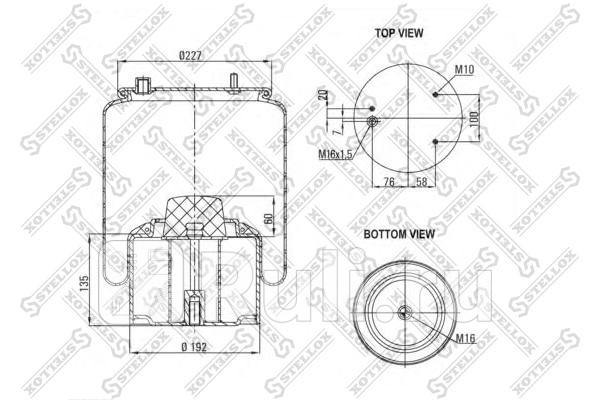 Пневмоподушка со стак DAF STELLOX 84-00127-SX 7560₽