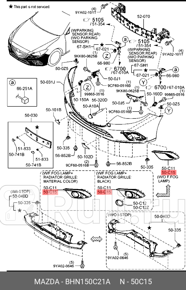 Окантовка пер птф лев MAZDA BHN150C21A 0₽