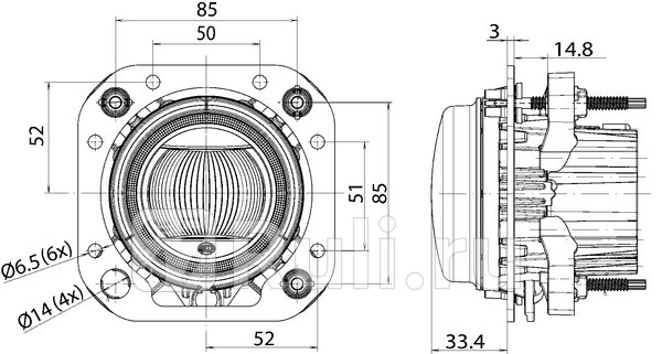 Фара дальнего света l4060 светодиодная Hella 1F0 011 988-121 0₽