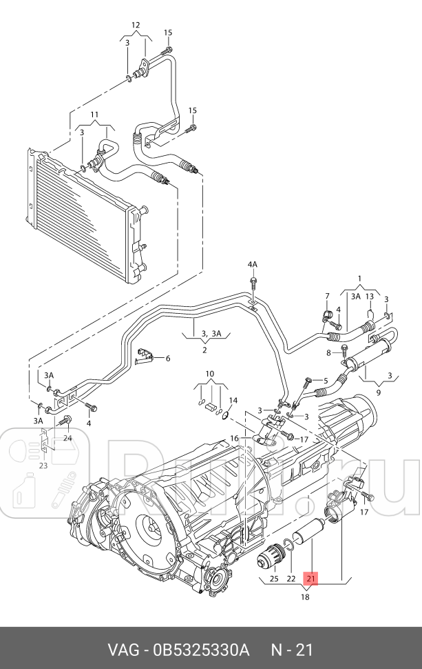 Фильтр масляный АКПП AUDI SRS-series NEW VAG 0B5325330A 2470₽