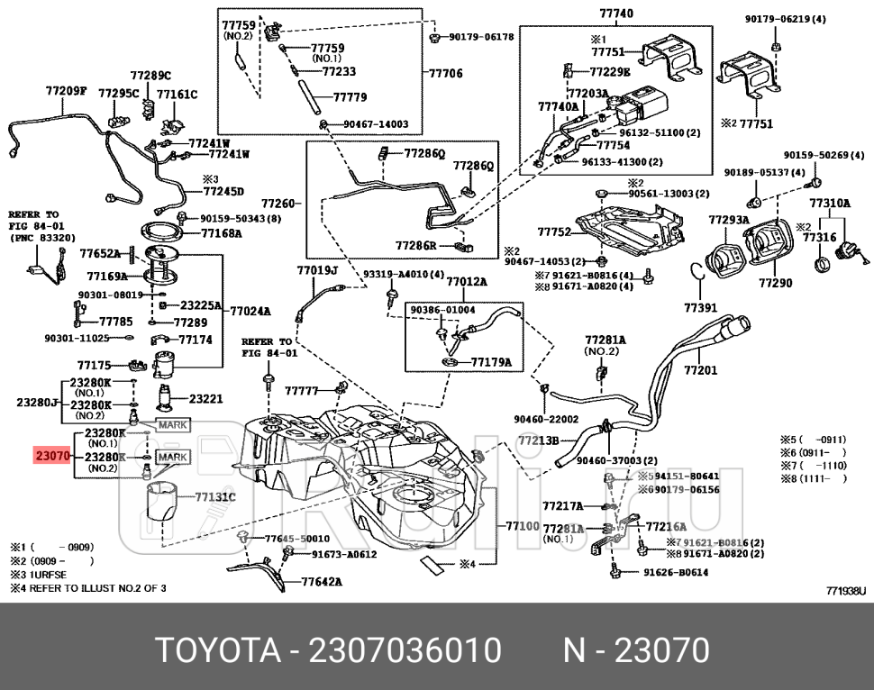 Регулятор давления топлива TOYOTA-LEXUS 2307036010 2900₽