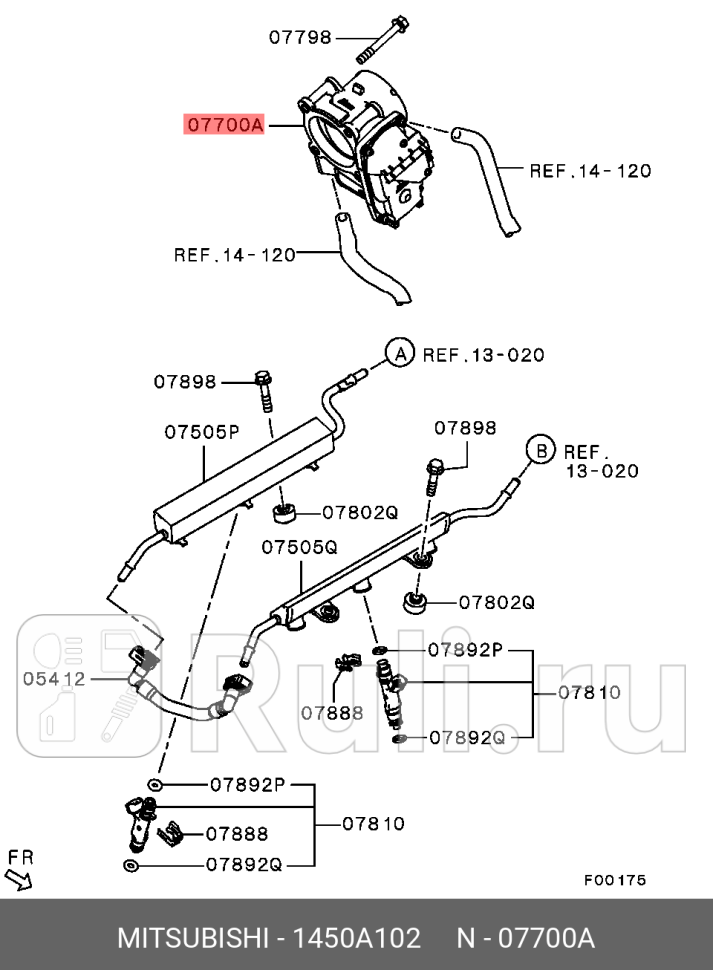Корпус дроссельной заслонки MITSUBISHI 1450a102 0₽