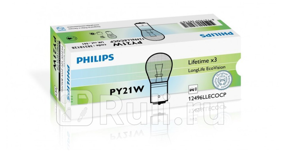 Лампа PY21W 21W PHILIPS Long Life PHILIPS 12496 LLECO CP 220₽