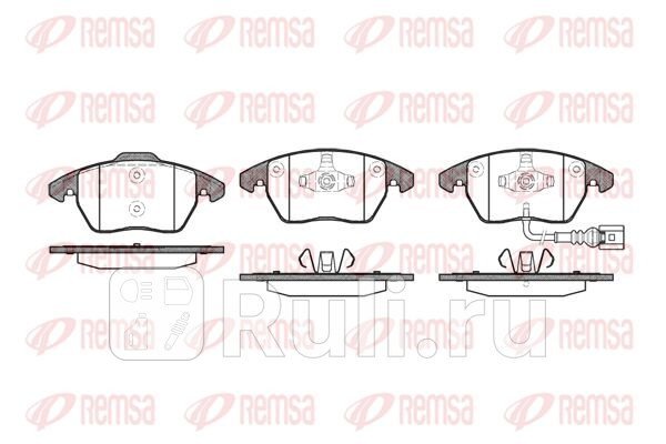 Колодки тормозные дисковые передние для Audi A3 8P рестайлинг 2008-2013 REMSA 103001 3980₽