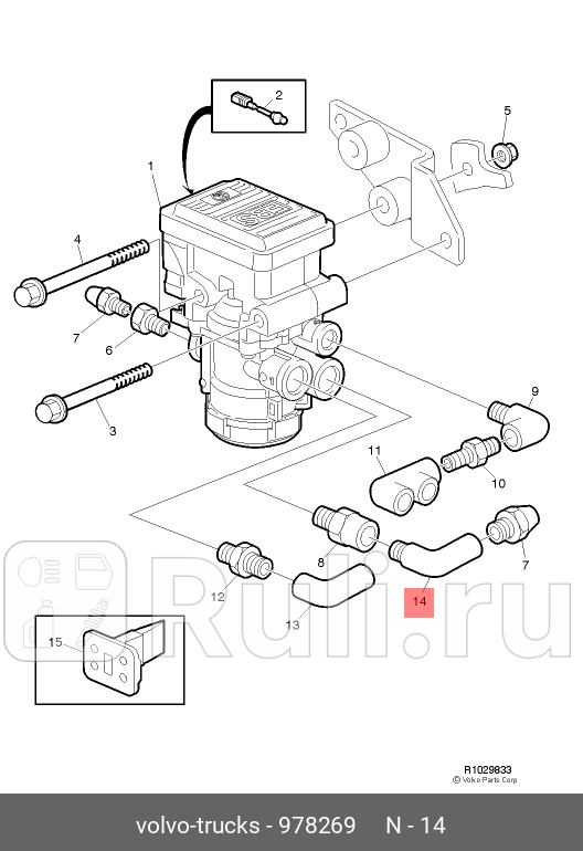 фитинг тормозной VOLVO 978269 0₽