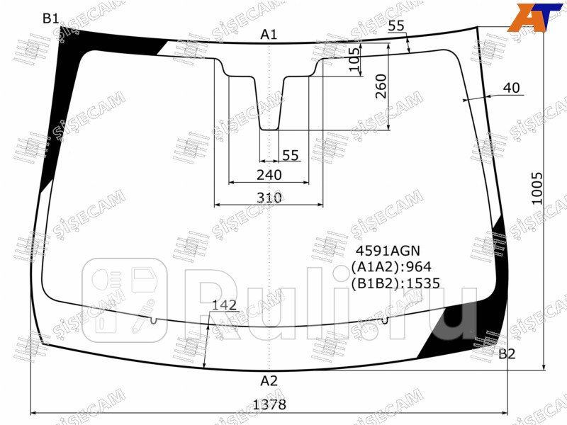 Лобовое стекло для Lada XRAY 2015-2021 SISECAM 4591AGN 8300₽