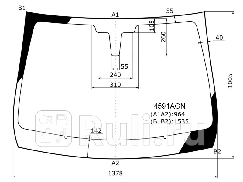 Лобовое стекло для Lada XRAY (2015-2021) SISECAM 4591AGN