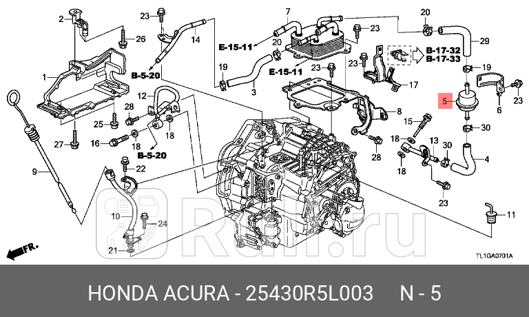Фильтр акпп HONDA 25430-R5L-003 2650₽
