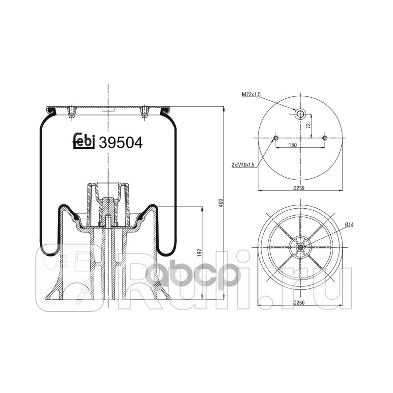 Воздушная подушка опора пневматическая Febi 39504 8020₽