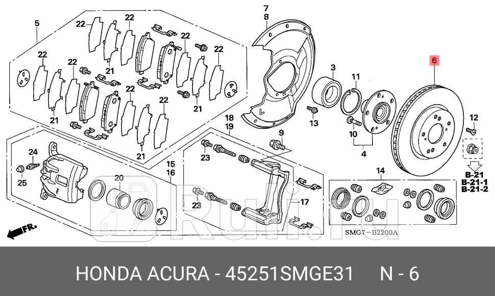 Диск тормозной передний civic 4d5d 08 HONDA 45251SMGE31 0₽