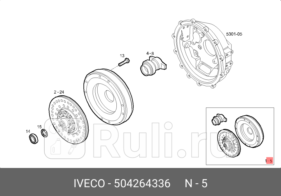 КОМПЛЕКТ СЦЕПЛЕНИЯ IVECO 504264336 0₽