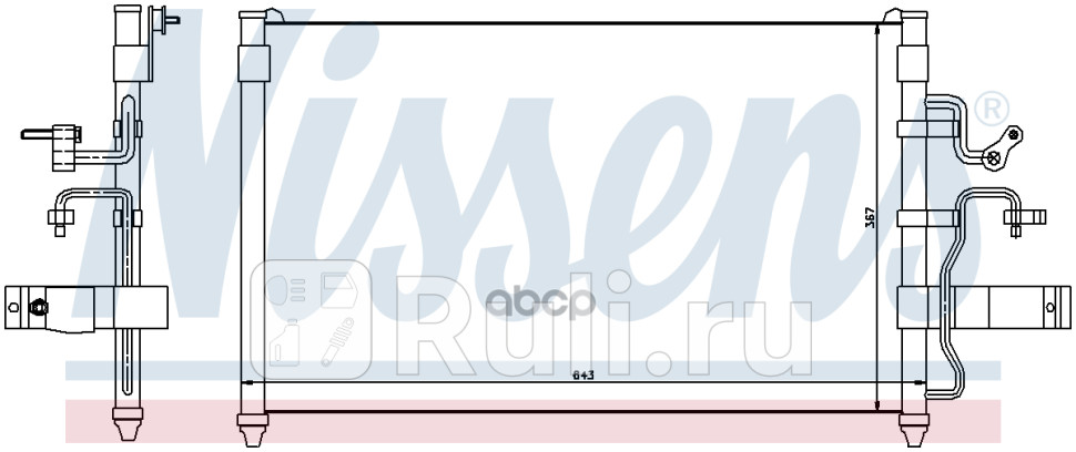 Радиатор кондиционера DAEWOO LEGANZA 97- NISSENS 94413 0₽