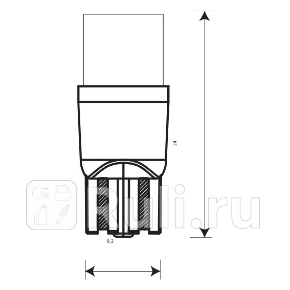Светодиод 12 В 5 Вт без цоколя белый 1 LED габариты повтповоротника конус 10 шт Маяк МАЯК 12T10-W 40₽