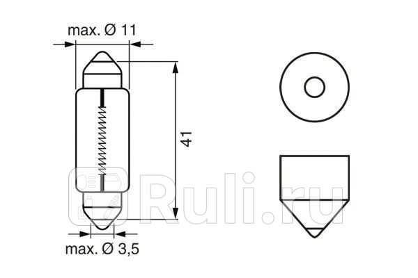 Лампа накаливания 12v 10w eco sv85-8 BOSCH 1987302825 60₽