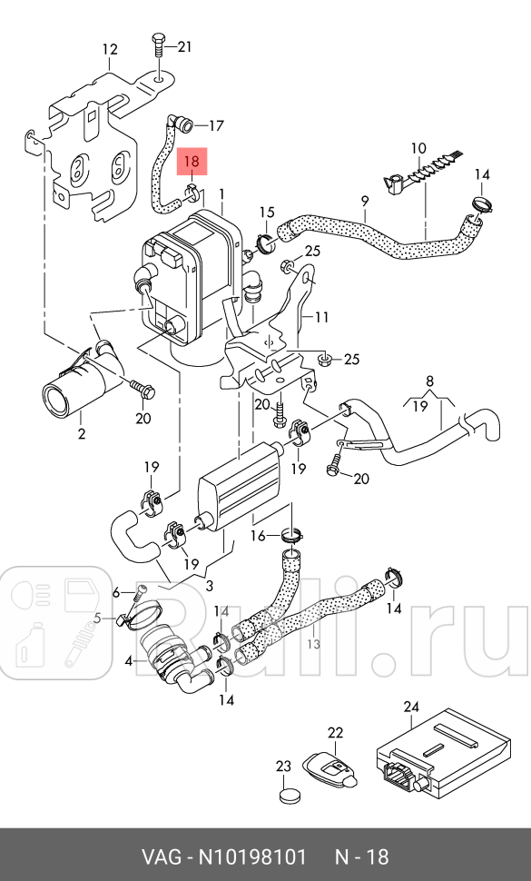 Хомут металлический VAG N10198101 0₽