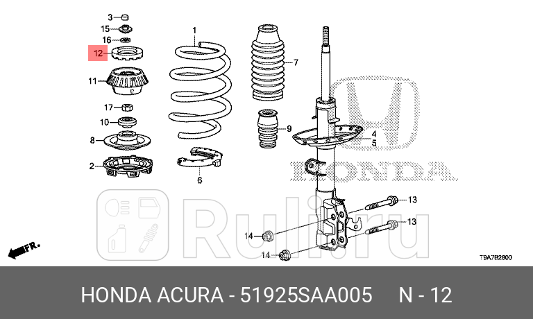 Отбойник амортизатора 51925saa005 HONDA 51925SAA005 0₽