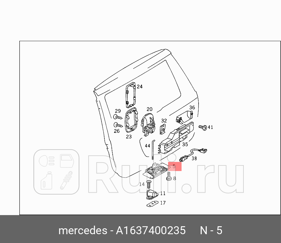 ЗАМОК ДВЕРИ ЗАДНЕЙ MERCEDES 163 740 02 35 0₽
