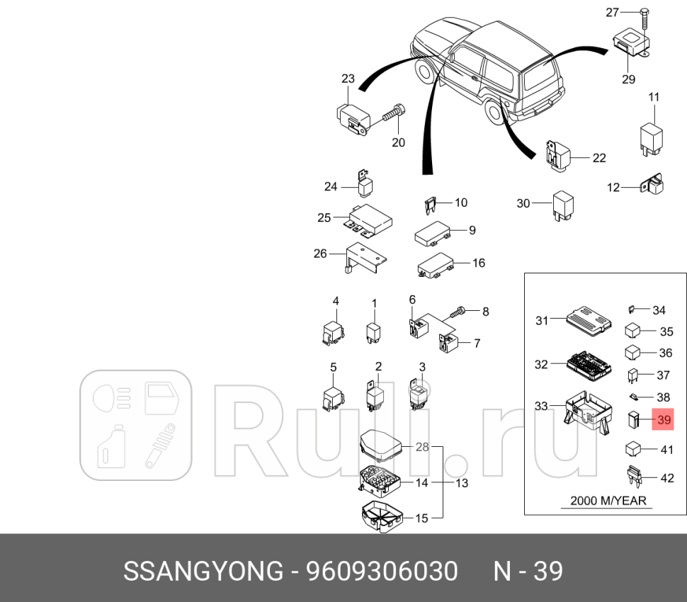Предохранитель 30А SSANG YONG 9609306030 0₽