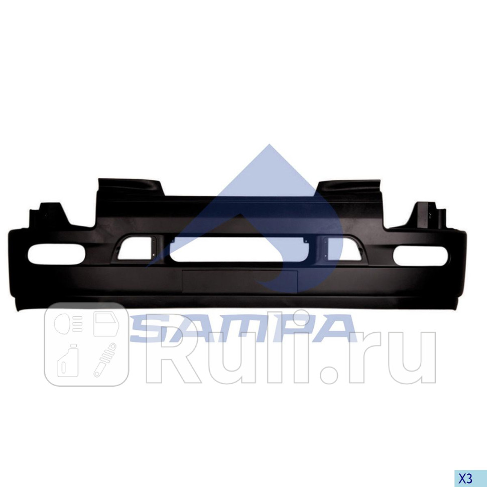 бампер с отверстиями под противотуманки и со спойлером RVI PREMIUM Sampa 1880 0010 0₽