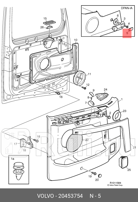 Заглушка ручки стеклоподъемника VOLVO 20453754 120₽