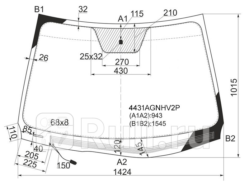 Лобовое стекло для Kia Ceed 1 рестайлинг 2010-2012 FUYAO 4431AGNHV2P 9250₽