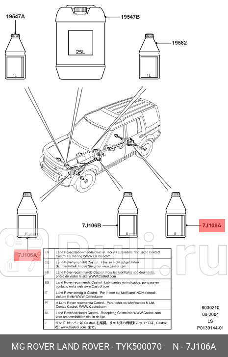 МАСЛО ДЛЯ ЗАДНЕГО МОСТА D LAND ROVER TYK500070 0₽