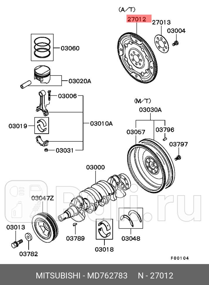 Маховик акпп mitsubishi carismagalantlancer MITSUBISHI MD762783 12170₽