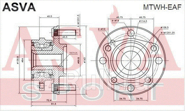 Ступица передняя ASVA MTWH-EAF 0₽