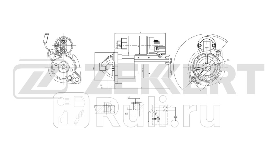 Стартер Chery Crosseastar B14 08- Fora A21 06- Zekkert an-1086 7520₽