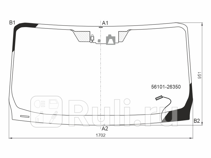 Стекло лобовое Обогрев щеток Камера Датчик дождя Toyota Hiace 19- TOYOTA-LEXUS 56101-26350 109960₽