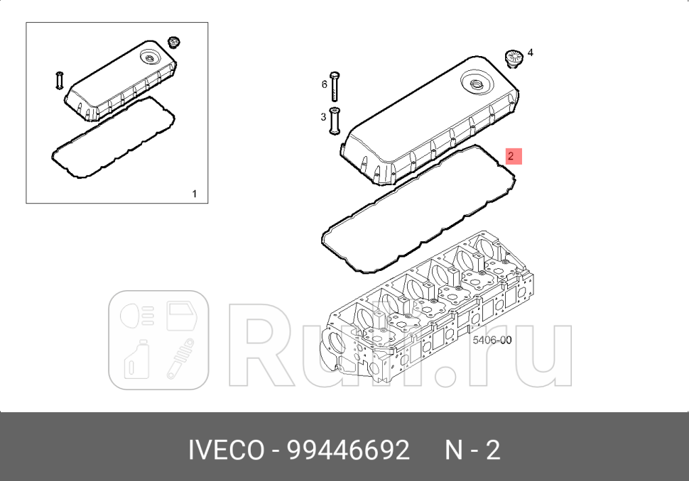 прокладка клапкрышкирIveco EurotechEurotrakkerStralisTrakker двF2BE0681F2BE3681 IVECO 99446692 0₽