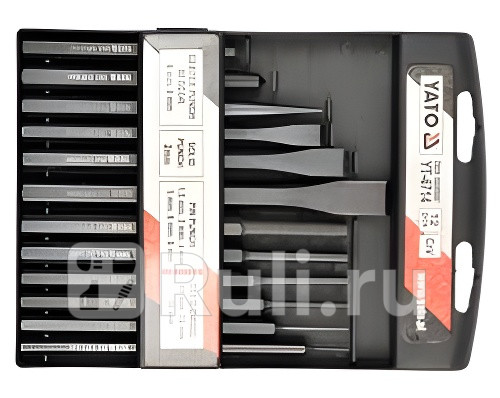 Набор зубил и пробойников 12 пр зубило 15 3 4 5 6 8 мм выколотка 10 13 16 мм l100 мм и 1 YATO YT-4714 2800₽