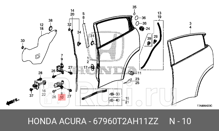 Петля задней двери HONDA 67960T2AH11ZZ 3000₽