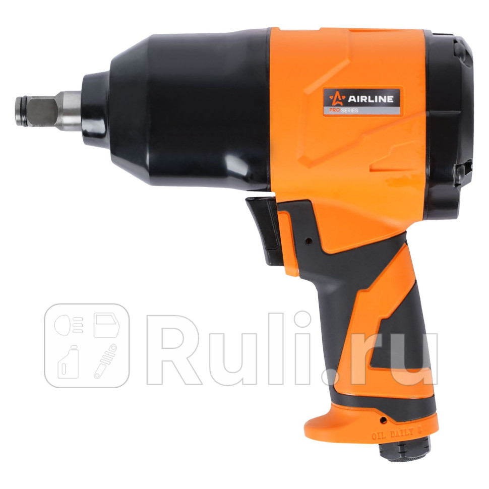 Гайковерт пневматический ударный композитный 12DR 330Нм PRO с головками 17пр кейс AIRLINE ATAZ101 7200₽