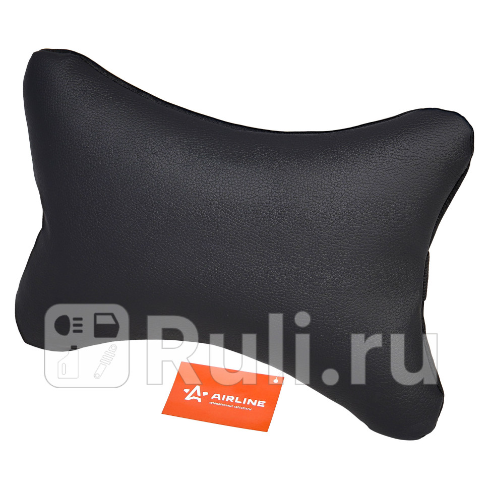 Подушка - подголовник косточка Airline Эко исккожаполиэстер 1 шт черная AIRLINE ADPO001 560₽